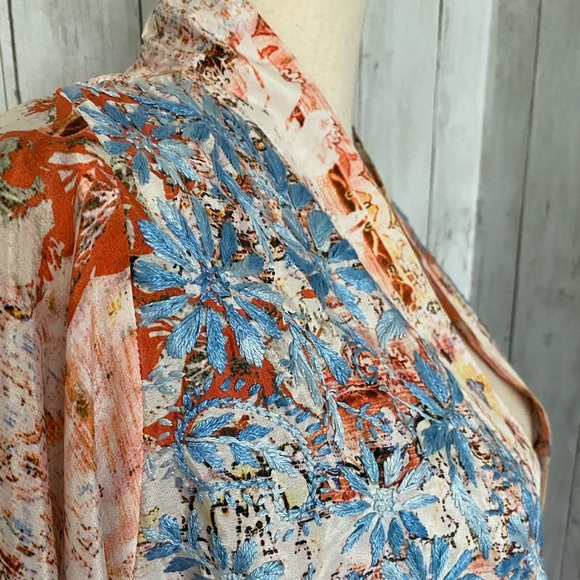 New Karyn Seo Silk Blend Open Front Kimono Jacket - Picture 4 of 15